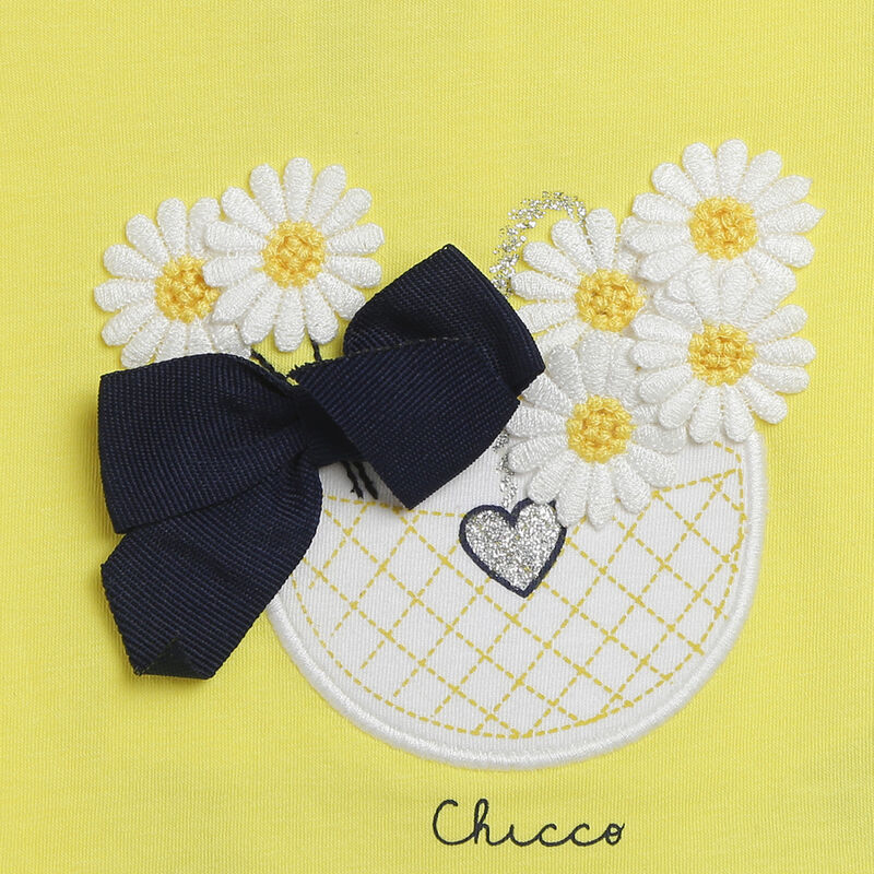 Girls Medium Yellow Short Sleeve Knitted T-Shirt image number 2